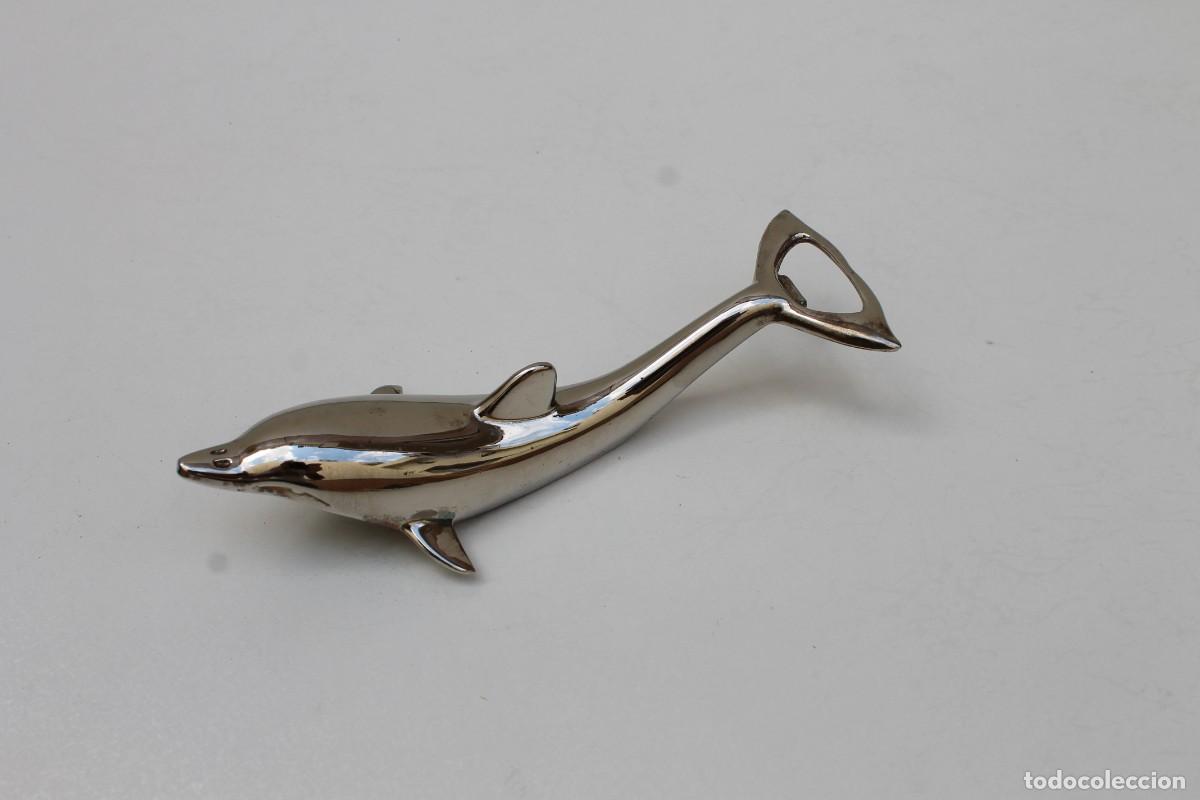 Abrebotellas y sacacorchos de colecci&oacute;n: ABRIDOR DE BOTELLAS EN FORMA DE DELFIN - PLATEADO - Foto 2