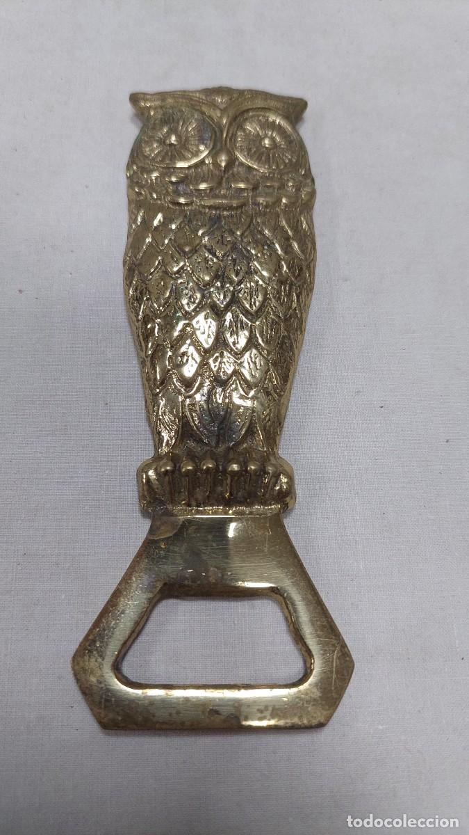 Abrebotellas y sacacorchos de colecci&oacute;n: Abridor de bronce pesado de Buho - Foto 1