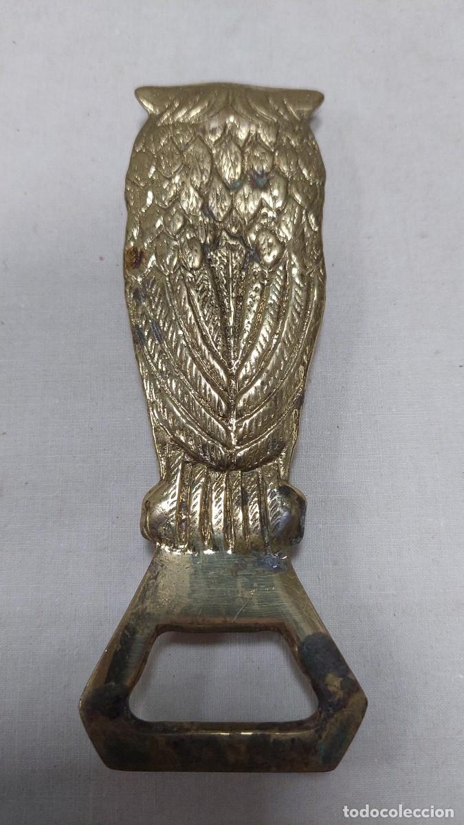 Abrebotellas y sacacorchos de colecci&oacute;n: Abridor de bronce pesado de Buho - Foto 2