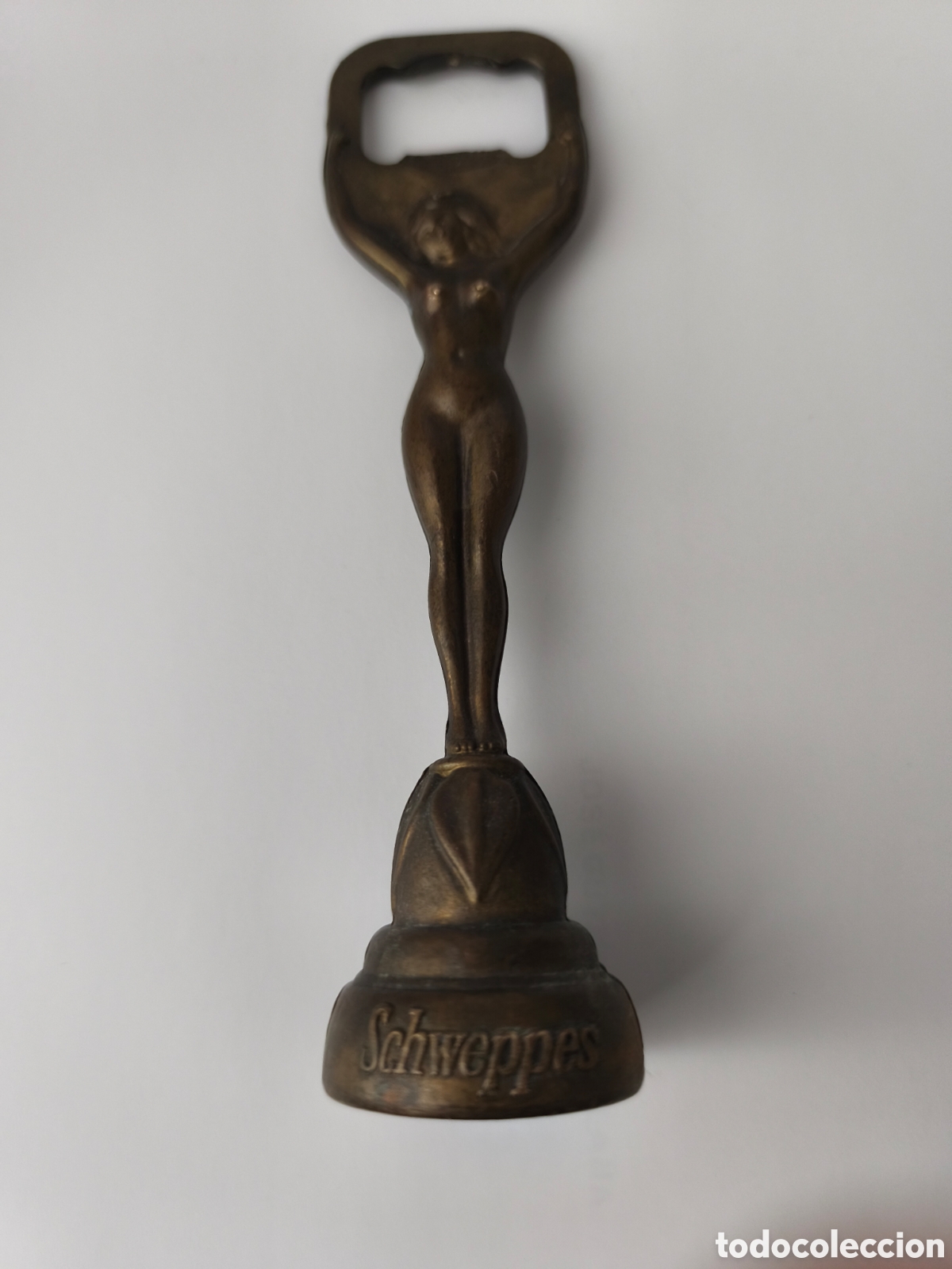 Abrebotellas y sacacorchos de colecci&oacute;n: Abrebotellas en bronce SCHWEPPES - Foto 2