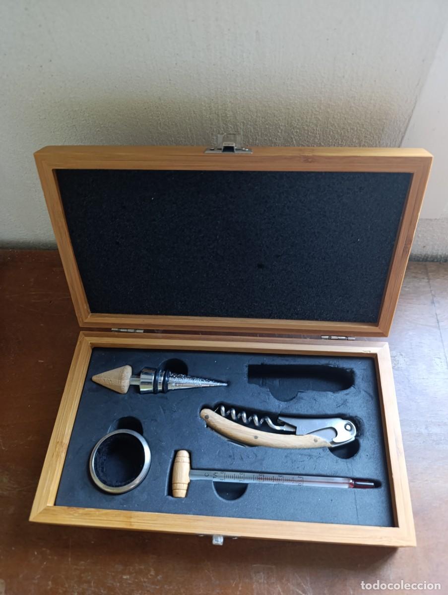 Abrebotellas y sacacorchos de colecci&oacute;n: Set para vino en caja de bambu - Foto 5