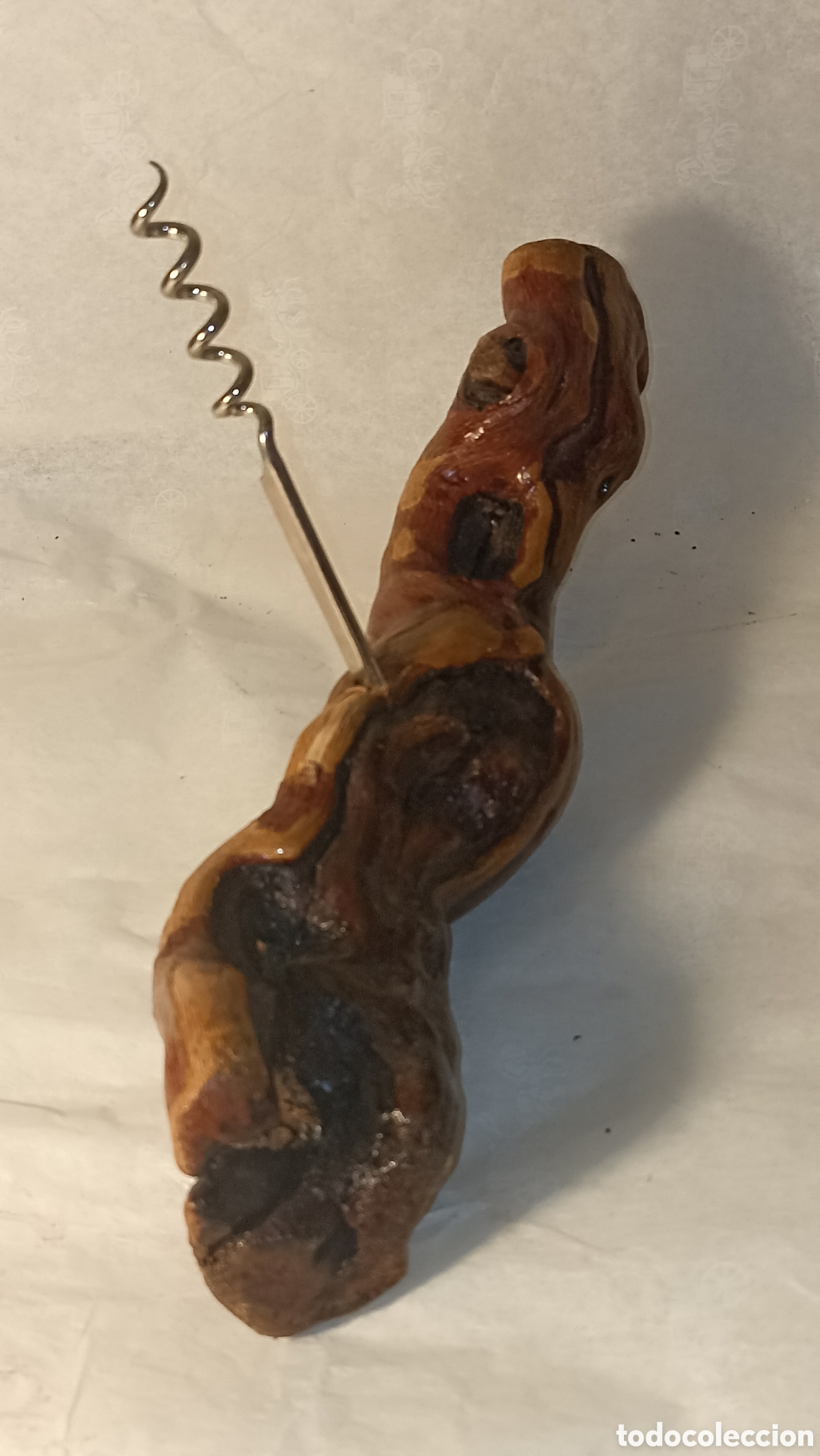 Abrebotellas y sacacorchos de colecci&oacute;n: Exclusivo Sacacorchos Artesanal de Madera R&uacute;stica (Cepa/Ra&iacute;z) 23 cm