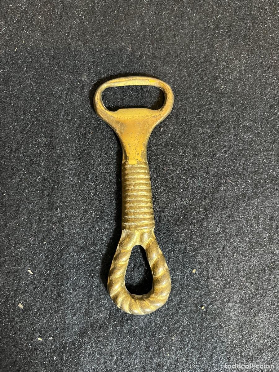 Apribottiglie e cavatappi di collezione: Abrechapas vintage de lat&oacute;n cuerda n&aacute;utica marinera abridor botellas retro naval Abrebotellas