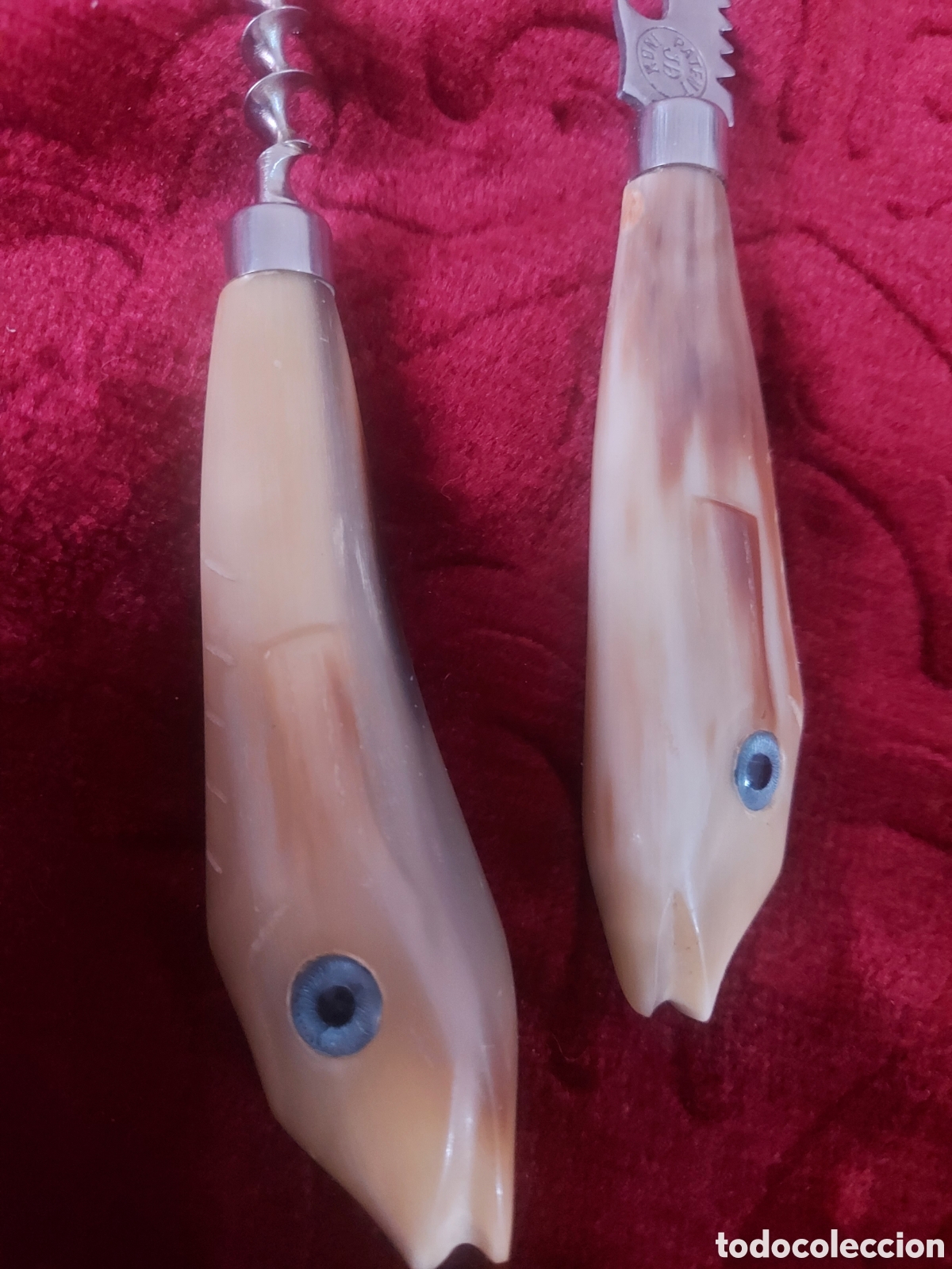 Abrebotellas y sacacorchos de colecci&oacute;n: Dos abre botellas sacacorchos con forma de pez