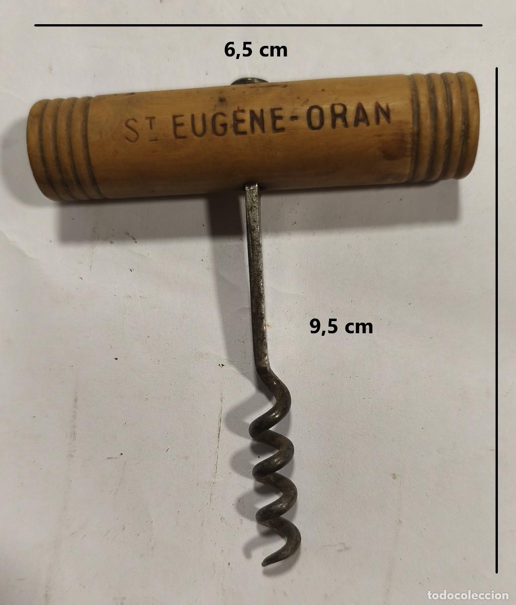 Abrebotellas y sacacorchos de colecci&oacute;n: SACACORCHOS FORMA DE T MET&Aacute;LICO com ASA de MADERA - St EUGENE-ORAN f. seneclauze - ARGELIA