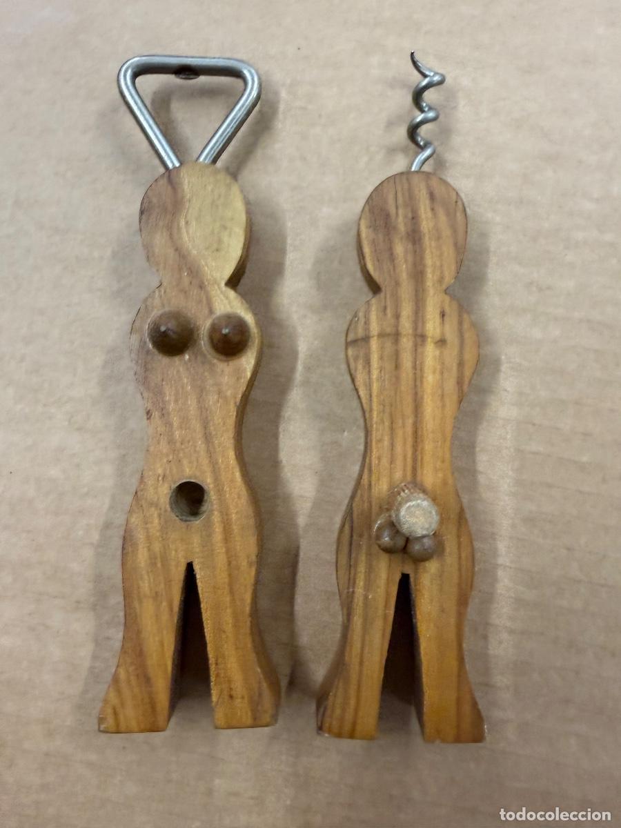 Abrebotellas y sacacorchos de colecci&oacute;n: Graciosos sacacorchos y abrebotellas eroticos en madera. Acoplables. Miden unos 17cms