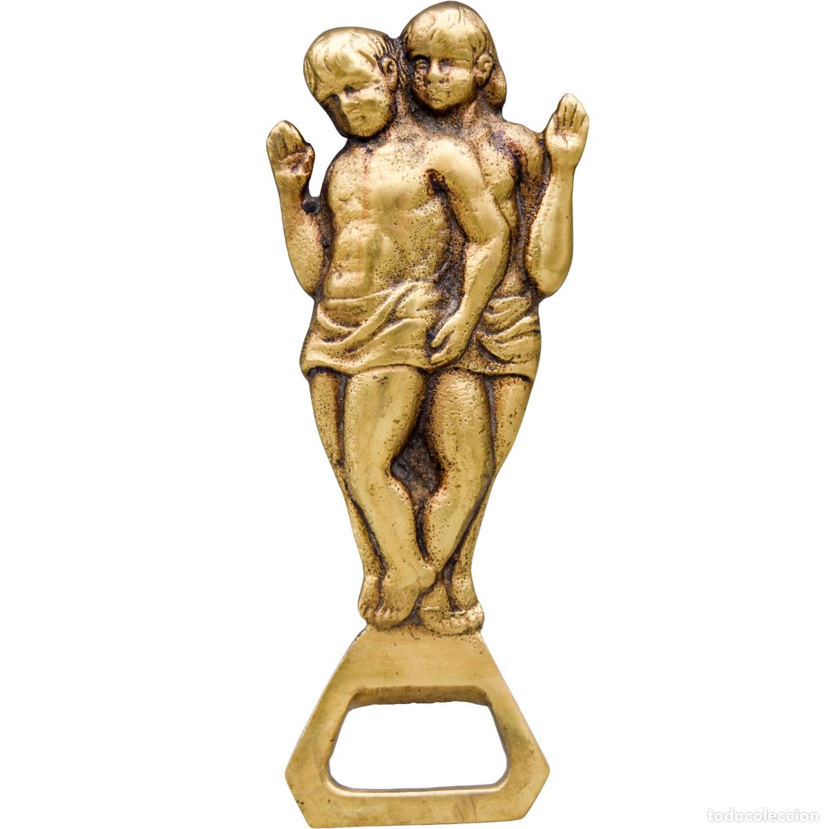 Abrebotellas y sacacorchos de colecci&oacute;n: Abridor de bronce antiguo - Foto 1