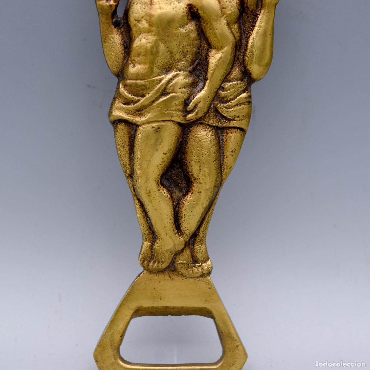 Abrebotellas y sacacorchos de colecci&oacute;n: Abridor de bronce antiguo - Foto 3