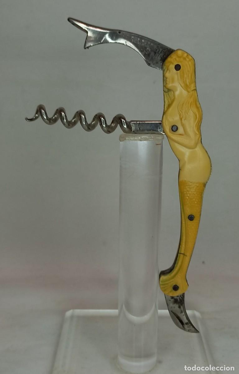 Abrebotellas y sacacorchos de colecci&oacute;n: ANTIGUO SACACORCHOS ALEMAN CON MANGO EN FORMA DE SIRENA
