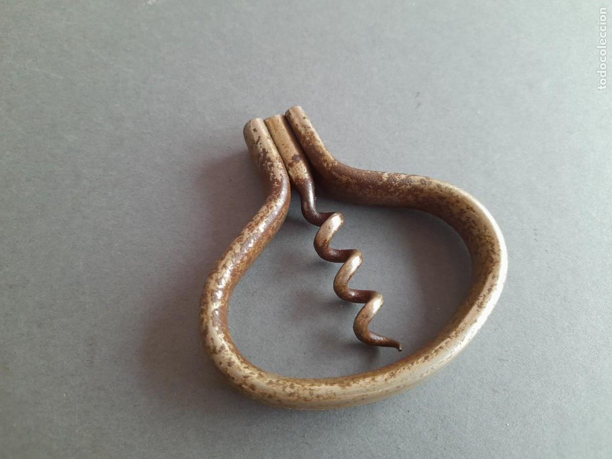 Abrebotellas y sacacorchos de colecci&oacute;n: sacacorchos plegable, 12x7cm aprox abierto, con restos de oxido