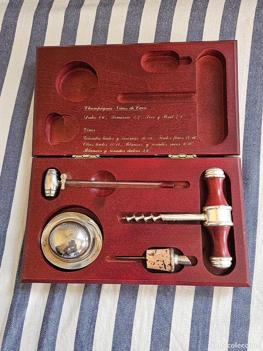 Abrebotellas y sacacorchos de colecci&oacute;n: Kit Vintage De Sumiller Termovino Grand Luxe Caja De Madera De 1994.