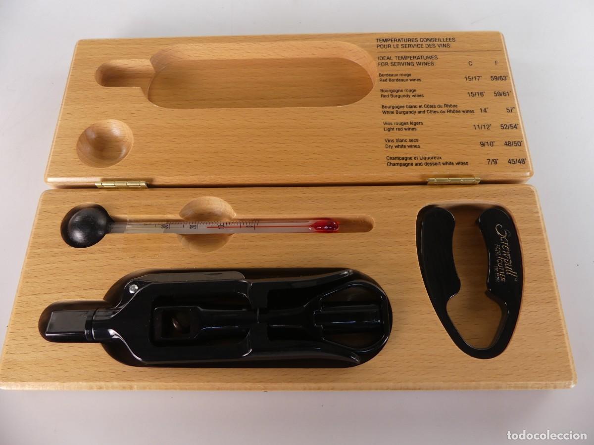 Flaschen&ouml;ffner und Korkenzieher: SET ACCESORIOS PARA VINO SOMMELIER EN CAJA DE MADERA