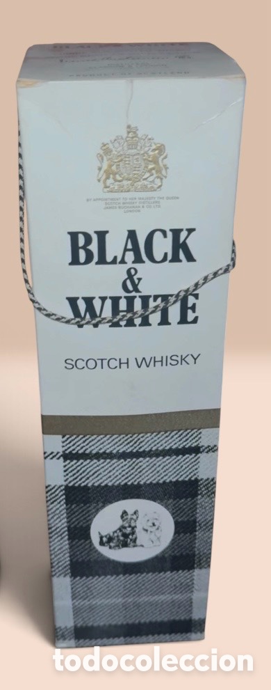 Abrebotellas y sacacorchos de colecci&oacute;n: BOTELLA DE WHISKY BLACK & WHITE a&ntilde;os 70,80