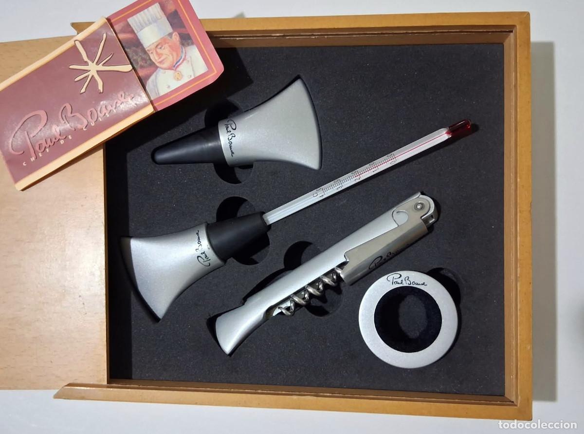 Abrebotellas y sacacorchos de colecci&oacute;n: Set de sommelier / vino de lujo Paul Bocuse - Estuche de madera