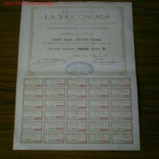 Coleccionismo Acciones Españolas: LA VASCONGADA .. FABRICACIÓN DE YESO HOMOGÉNEO Y ARTÍCULOS DE CONSTRUCCIÓN .. BILBAO 1905. Lote 56255858