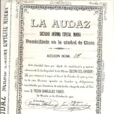 Coleccionismo Acciones Españolas: LA AUDAZ ,CIEZA ,LA UNION