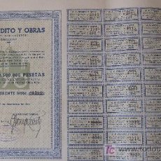 Coleccionismo Acciones Españolas: ACCIÓN S.A. CREDITO Y OBRAS. EMPRESA CONSTRUCTORA.BARCELONA 1 DE NOVIEMBRE DE 1946. Lote 23589091
