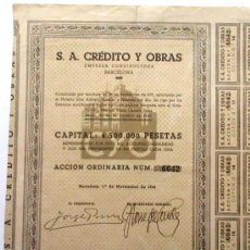 Coleccionismo Acciones Españolas: S. A. CRÉDITO Y OBRAS . Lote 28451915