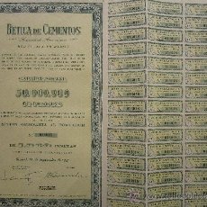 Coleccionismo Acciones Españolas: ACCIÓN BETICA DE CEMENTOS S.A. MADRID, 1957. Lote 30809937
