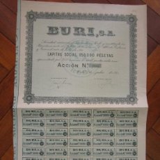 Coleccionismo Acciones Españolas: ACCIÓN BURI S.A. RUBÍ, 1931. Lote 245016320