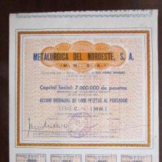 Coleccionismo Acciones Españolas: ACCIÓN METALÚRGICA DEL NOROESTE S.A. MADRID, 1959
