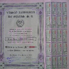 Coleccionismo Acciones Españolas: ACCIÓN VASCO ANDALUZA DE MINAS S.A. SAN SEBASTIÁN, 1928.. Lote 341892608