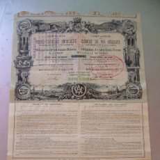 Coleccionismo Acciones Españolas: ACCIÓN DE LOS FERRO CARRILES ANDALUCES 1880. Lote 32384018