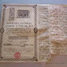 Coleccionismo Acciones Españolas: ACCIÓN DE SOCIEDAD ANÓNIMA GENERAL DE ESPECTACULOS 1924. Lote 32607037