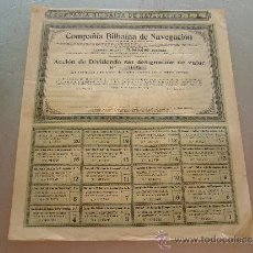 Coleccionismo Acciones Españolas: ACCIÓN COMPAÑIA BILBAÍNA DE NAVEGACIÓN S.A. BILBAO 1919. Lote 32888158