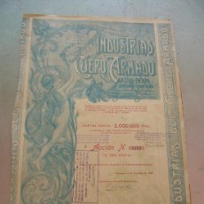 Coleccionismo Acciones Españolas: ACCIÓN INDUSTRIAS DEL CUERO ARMADO S.A. BARCELONA 1940. Lote 32922395