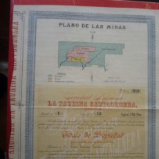 Collezionismo Azioni Spagnole: CARTAGENA.- LA TAURINA CARTAGENERA 30.6.1901. PARA EXPLOTACION DE LAS MINAS GUERRITA Y BOMBITA