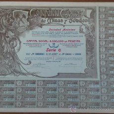 Coleccionismo Acciones Españolas: ACCION COMPAÑIA GENERAL DE MINAS Y SONDEOS - SERIE-C - BARCELONA 9-DICIEMBRE-1905. Lote 37624890