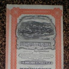 Coleccionismo Acciones Españolas: ACCION AL PORTADOR: LIZARITURRY Y REZOLA. DOMICILIO SOCIAL: SAN SEBASTIÁN. 1930