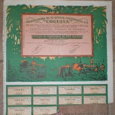 Coleccionismo Acciones Españolas: ACCION AL PORTADOR. COGUISA (COLONIZADORA DE LA GUINEA CONTINENTAL S.A.). 1955