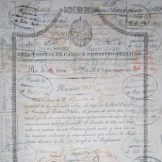 Coleccionismo Acciones Españolas: ACCIÓN REAL EMPRESA DE CAMINOS DE CASTRO-URDIALES. CANTABRIA, CASTROURDIALES AÑO 1835.