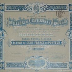 Coleccionismo Acciones Españolas: HULLERAS DE CISTIERNA Y ARGOVEJO, LEÓN (1905)