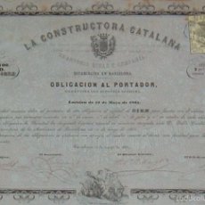 Coleccionismo Acciones Españolas: LA CONSTRUCTORA CATALANA DE ANTONIO RIBAS Y COMPAÑÍA. BARCELONA (1865)