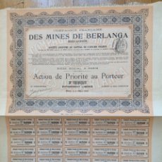 Coleccionismo Acciones Españolas: COMPAÑÍA FRANCESA DE LAS MINAS DE BERLANGA (BADAJOZ) 1907