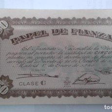 Coleccionismo Acciones Españolas: PAPEL DE FINANZAS INSTITUTO NACIONAL DE LA VIVIENDA 1940, 50 PTS