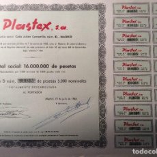 Coleccionismo Acciones Españolas: ACCION PLASTEX AÑO 1966