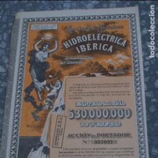 Coleccionismo Acciones Españolas: ACCION DE HIDROELECTRICA IBERICA S.A DE CAPITAL 530000000 DEL 28 DE SEPTIEMBRE DE 1944. Lote 97570387