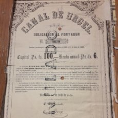 Coleccionismo Acciones Españolas: CANAL DE URGEL (1860) LÉRIDA. Lote 110150006