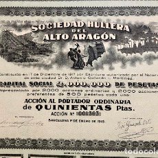 Coleccionismo Acciones Españolas: SOCIEDAD HULLERA DEL ALTO ARAGÓN, 1918