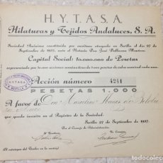 Colecionismo Ações Espanholas: ACCIÓN: H.Y.T.A.S.A.( HILATURAS Y TEJIDOS ANDALUCES S.A 1937).. Lote 122991774