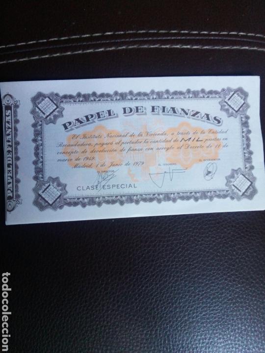 Coleccionismo Acciones Espa&ntilde;olas: PAPEL DE FIANZAS, 1000 MIL PESETAS, INSTITUTO NACIONAL DE LA VIVIENDA, 1 junio 1979