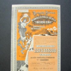 Coleccionismo Acciones Españolas: ACCIÓN HIDROELÉCTRICA IBÉRICA IBERDUERO. BILBAO, 1954. . Lote 147039526