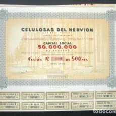 Coleccionismo Acciones Españolas: ACCIÓN CELULOSA DEL NERVIÓN S.A. BILBAO, 1963. . Lote 151068842