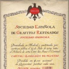 Coleccionismo Acciones Españolas: SOCIEDAD ESPAÑOLA GRAFITOS REFINADOS, GRESSA