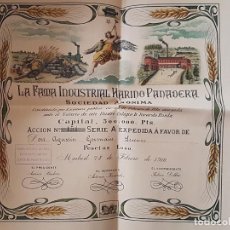 Coleccionismo Acciones Españolas: LA FAMA INDUSTRIAL HARINO PANADERA ACCION 1000 PESETAS 1914 MADRID. Lote 191608225