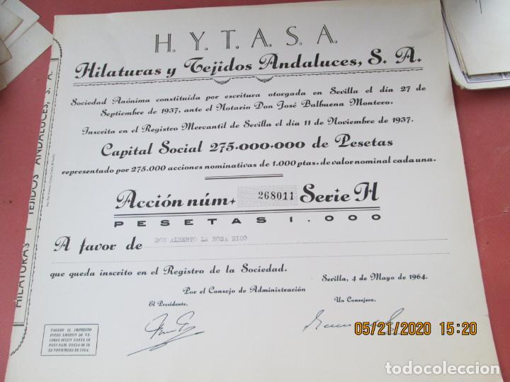 Collezionismo Azioni Spagnole: ACCION DE HYTASA , HILATURAS Y TEJIDOS ANDALUCES N&ordm; 268011 - 04-05-1964